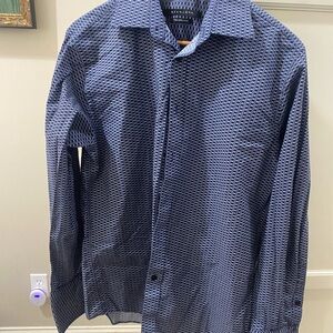 Men's Blue Patterned Shirt